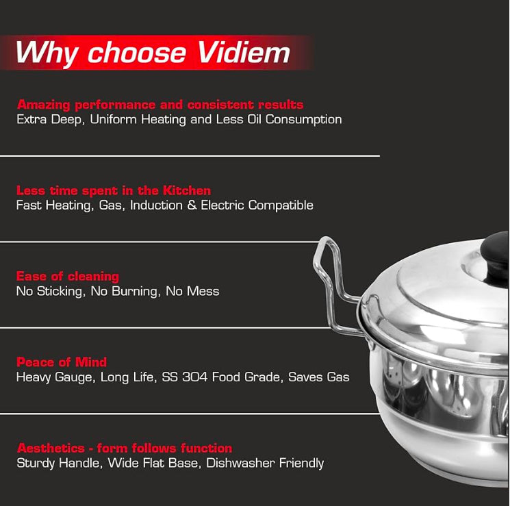 VIDIEM STAINLESS STEEL IDLY POT