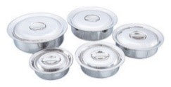 Stainless Steel Arabian Dish 5 pieces with lid