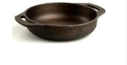 Cast Iron Flat Base Kadai - 9"