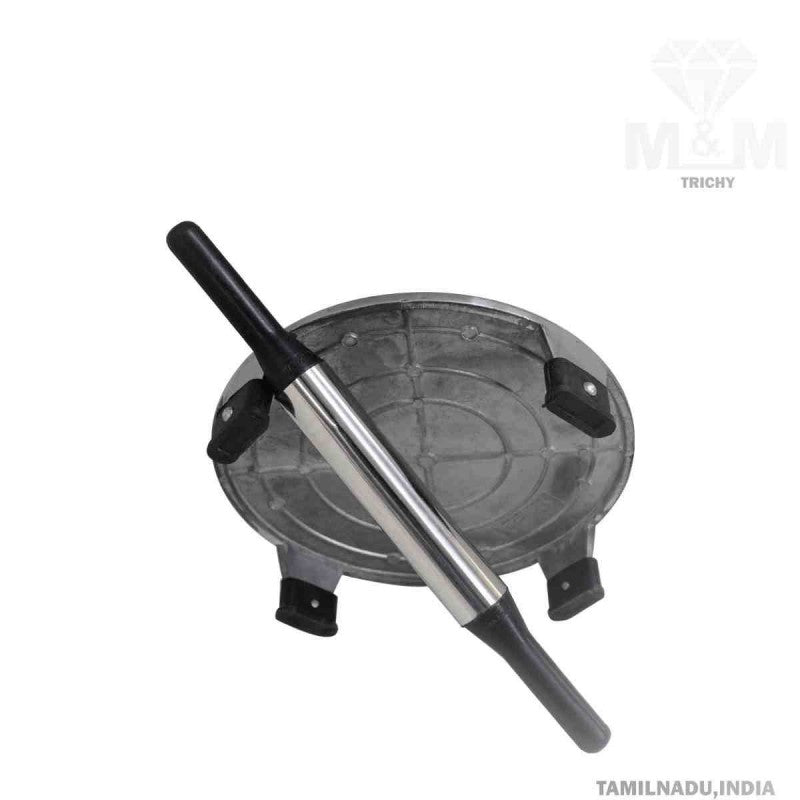 Virgin Aluminium Poori /Chapatti Plate with Rolling Pin